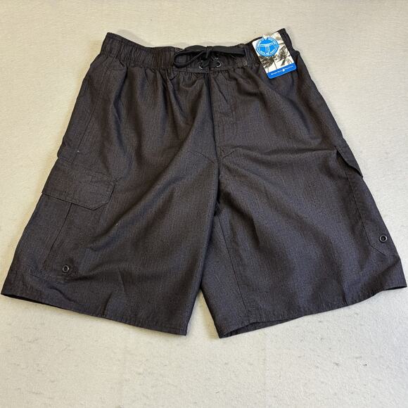 Beverly Hills Polo Club Swim Shorts Mens M Gray Hybrid Mesh Liner Trunks Suit - Picture 1 of 9